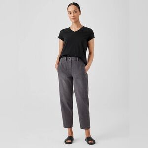 Eileen Fisher Women’s Organic Cotton Stretch Lantern Jeans Ankle Size 12